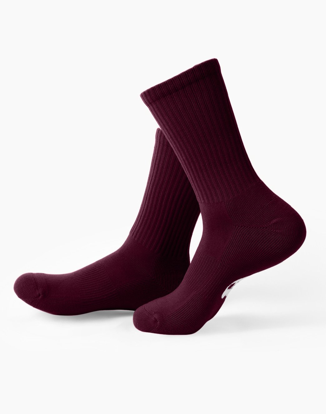 1552 Sport Ribbed Crew Socks Maroon